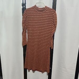 As U Wish Rust and White Striped Dress